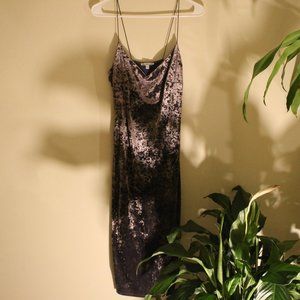 Charlotte Russe crushed Lavender velvety, spaghetti strap midi dress!